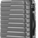 Coolife Carry On Luggage Airline Approved with Spinner Wheels, Hard Shell Suitcase TSA Lock Lightweight Travel Luggage 20-inch,Gray
