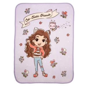 Gabby's Dollhouse Kids Purple Print Fleece Throw Blanket, 46 x 60