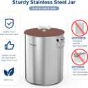 Paw Libero 25 Lbs Stainless Steel Dog Food Storage Container with Airtight Lid & Ceramic Bone Handle, Large Metal Dog Food Bin for Dogs & Cats, Keep Fresh, Easy to Clean