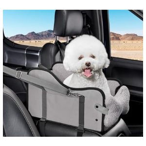 Center Console Dog Car Seat for Small Dogs, Pet Puppy Car Seats with Soft Cushion Safety Belt, Pet Bed for Cars, Washable Cat Carseats, 1 Dog Booster Cars Seats for Dogs Small 5-15 lbs(Black)