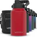 WATERSY 2/3 Gallon Water Bottle Insulated(Cold for 48 Hrs),BPA Free&Leak Proof,87oz Stainless Steel Water Jug/Flask,Big thermo,Large Water Bottle with Handle for Gym,Hiking,Camping,Red