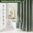 Siiluminisoy Extra Long Sage Green Boho Shower Curtain with Tassel, Woven Fabric 84 in Shower Curtain, Tufted Chevron Striped, 72 x 84, Modern Chic Textured Minimalist Bathroom Shower