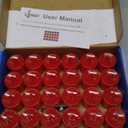 LANKER 24 Pack Flameless Led Tea Lights Candles, Flickering Red Battery Operated Electronic Fake Candles, Decorations for Wedding, Party, Christmas, Halloween (Red)