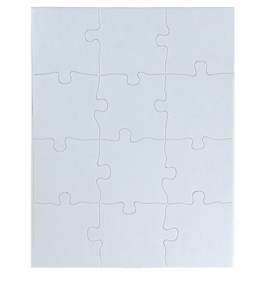 12 Blank Jigsaw Puzzles– 8.5 x 11 Inch, 12 Pieces Each – Hygloss DYI Party invites, Perfect for Decorating, Kids' Activities, Arts & Crafts or Party Favors - Puzzle Pieces to Draw On for Crafts