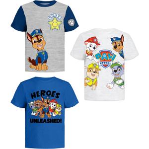 Paw Patrol Graphic T-Shirts (3 Pack) Rubble, Chase & Marshall Character Outfit Toddlers Birthday Boys 4T GyH/ WH/ B SS