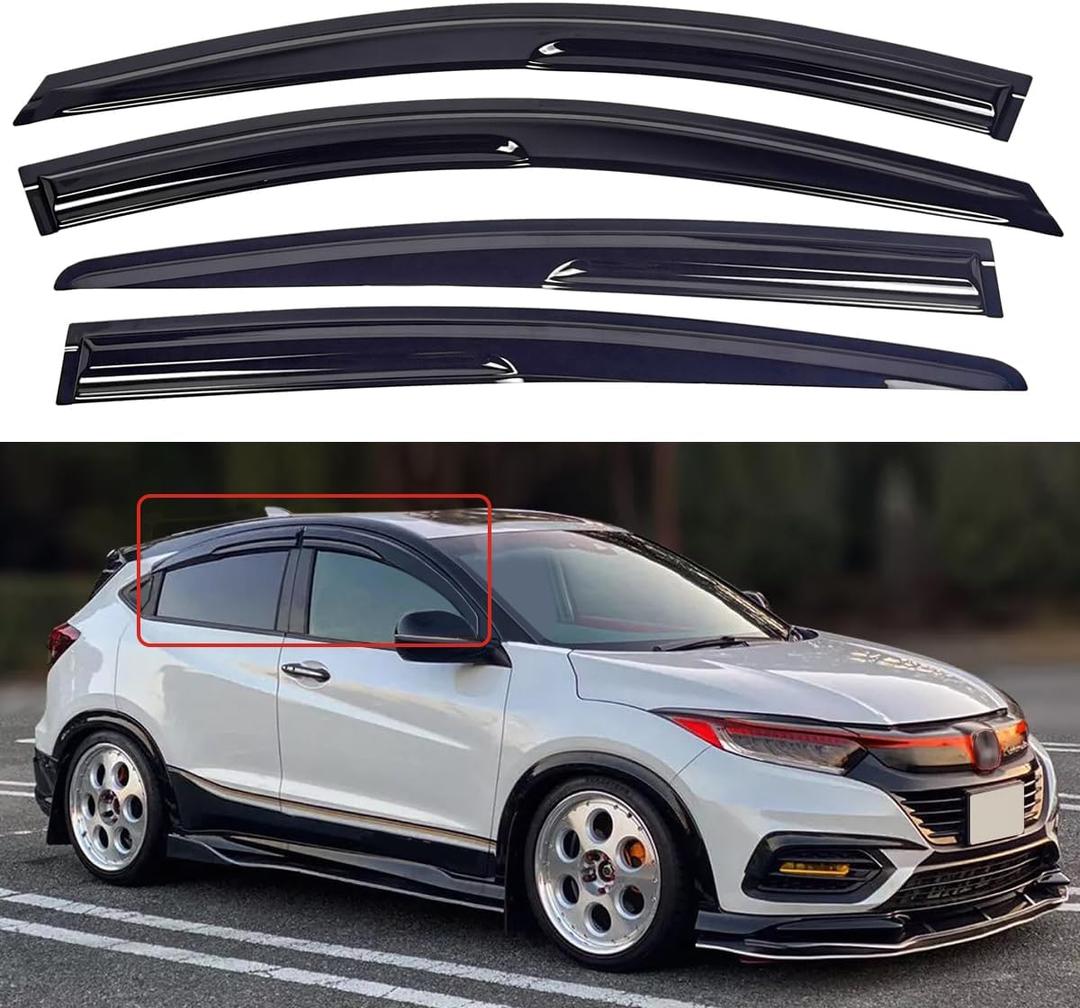 Window Visors Compatible with 2016-2022 Honda HRVRain Guards Sun Shields Window DeflectorTape-On Style4PCS