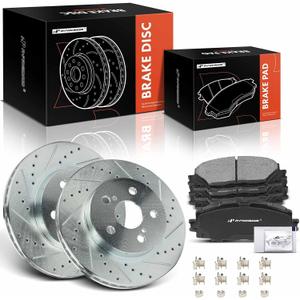 A-Premium 10.04 In (254.9mm) Front Brake Rotors & Ceramic Pads Kit, 6-Pack | Compatible with Toyota Models - Corolla 2020 2022, Prius, Prius AWD-e, Prius Prime