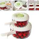 2Pcs Upgraded Fruit Washing Bowl with Strainer,BPA-Free Drain Basket for Lid & Ice Compartment,Multifunctional Berry Washer,Foldable Handle Strainer and Colander for Fridge or Picnic(1QT+2.85QT)