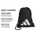 adidas Ready Sackpack Drawstring Backpack Gym Bag, 13L