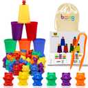 Bmag Counting Bears with Matching Sorting Cups, Preschool Learning Toys Color Recognition and Math Learning Games, STEM Educational Toy Gift for Kids Age 3 4 5 Year Old Boys Girls