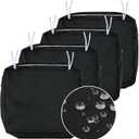 NettyPro Outdoor Cushion Slipcovers Waterproof 4 Pack Patio Chair Seat Cushion Covers with Zipper and Tie, 24 x 22 x 4 Inch, Replacement Cover Only, Black