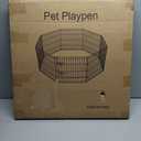 PETIME Foldable Metal Dog Exercise Pen/Pet Puppy Playpen Kennels Yard Fence Indoor/Outdoor 8 Panel 24" W with Top Cover and Bottom Pad (Playpen+Bottom+Top Cover, 8 Panels 24" H)