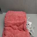 ESTINGO Electric Blanket Throw - 50x60 Rabbit Faux Fur Heating Blanket Throw 4 Hours Auto-Off 5 Heat Levels Overheat Protection Luxury Faux Fur Sherpa Heated Blanket ETL Certification, Candy Pink