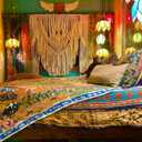 SN HANDICRAFTS Handmade Macrame Large Curtain Bohemian Boho Decoration Backdrop Wedding Wall Hanging W 75 x 85 Inch, Natural