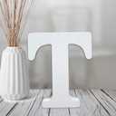 AOCEAN 4 Inch White Wood Letters Unfinished Wood Letters for Wall Decor Decorative Standing Letters Slices Sign Board Decoration for Craft Home Party Projects (T) : Arts, Crafts & Sewing