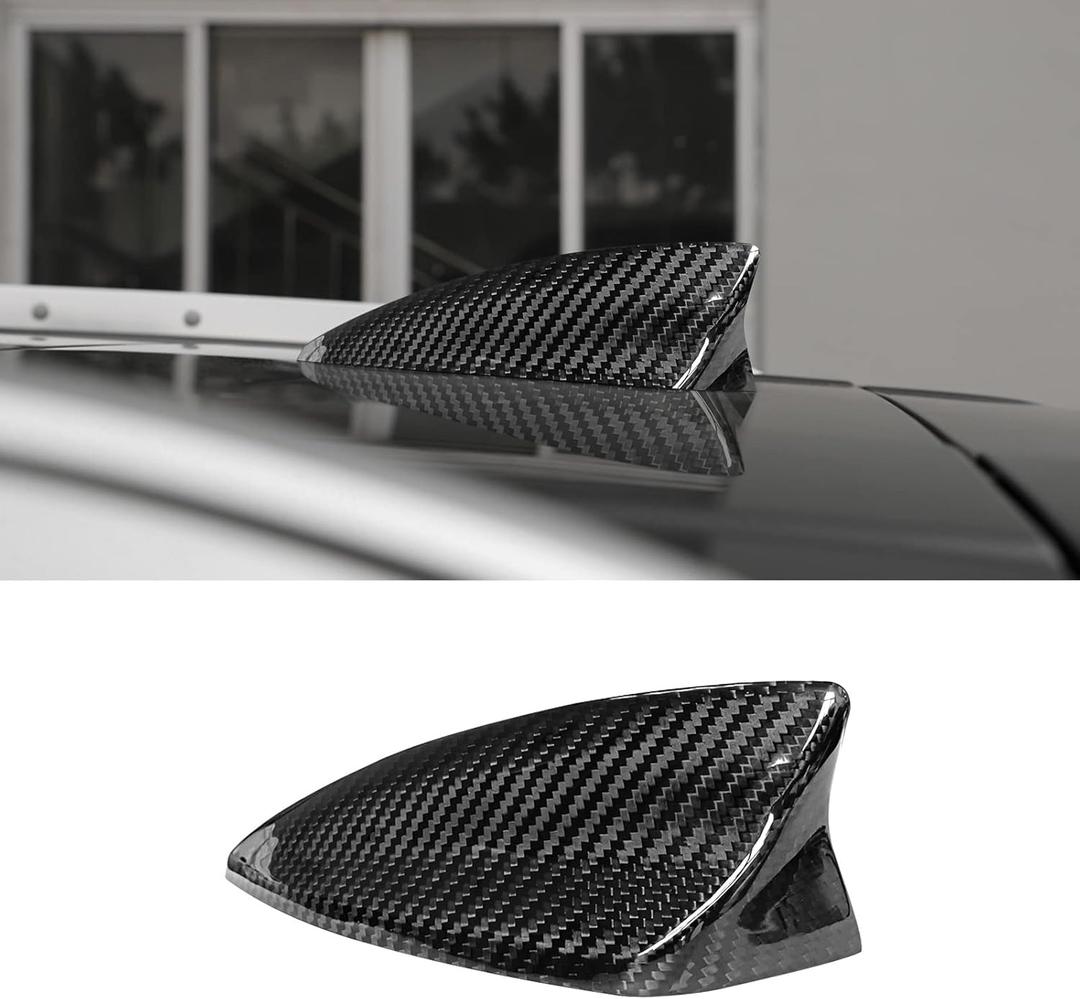 Compatible with Antenna Cover Shark Fin Trim Hood Carbon Fiber Automotive Roof Aerials for Camaro 2016-2022 Cadillac XT4 2018-2022 XT5 2016-2019 (Black)