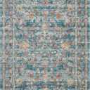 Loloi Rifle Paper Co. Courtyard Collection COU-03 Blue/Multi 2'-3" x 3'-9" Accent Rug feat. CloudPile