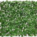 Expandable Faux Ivy Fence Privacy Screen with Artificial Flower,Greenery Expandable Stretchable Covers Panel for Balcony Patio Apartment Garden Outdoor Decor 36X92INCH 2 Packs