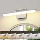 Brushed Nickel Vanity Light, 15.7 Dimmable LED Bathroom Light Bar with 5CCT, Adjustable Angle Modern Wall Lighting for Bathroom, Powder Room, Bedroom, Apartment, Hotel
