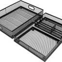 Office Drawer Organizer 3 Pack, Office Supplies Desk, Black Mesh Drawer Organizer Hold Pens & A4 Sized File, 12 x 9 Inches Visit the Store