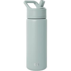 Simple Modern Kids Water Bottle with Straw Lid Vacuum Insulated Stainless Steel Metal Thermos Bottles | Reusable Leak Proof BPA-Free Flask for School | Summit Collection | 18oz, Sea Glass Sage