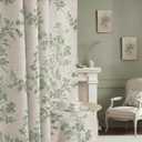 Floral Blackout Curtains Sage Green Printed Curtains Floral Blackout Curtains Farmhouse Boho Cottagecore Spring Curtains for Bedroom Modern Living Room (52"W x 84"L (Pack of 2))