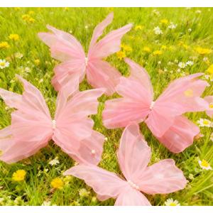 4 PCS Giant Artificial Butterfly Party Decorations 19.6inch 3D Silk Butterfly Hanging Wall Decorations for Baby Shower Decor Girls Women Birthday Party Wedding Homes Supplies (Pink)