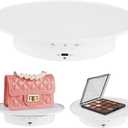 Motorized Rotating Display Stand, 360 Degree Electric Rotating Turntable with Velvet Top, 7.87inch /17.6lbs Load Automatic Mute Lazy Susan for Photography Products Jewelry 3D Model, White Stand