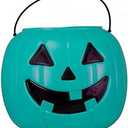 Halloween Pumpkin Jack O Lantern Candy Bucket (Teal)