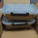 M MCIRCO [80 oz & 36 oz Extra Large Glass Food Storage/Baking Containers Set with Lids, 2 Pack 80 oz(10 cup)&2 Pack 36 oz (4.5 cup) Airtight Glass Container, Microwave, Oven, Freezer and Dishwasher (gray)