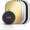 Godox 59x79/150x200cm Collapsible Photography Light Reflector, 5-in-1 Oval Multi Disc Diffuser with Carrying Bag - Gold, Silver, Black, White, Translucent for Video Studio Outdoor Lighting