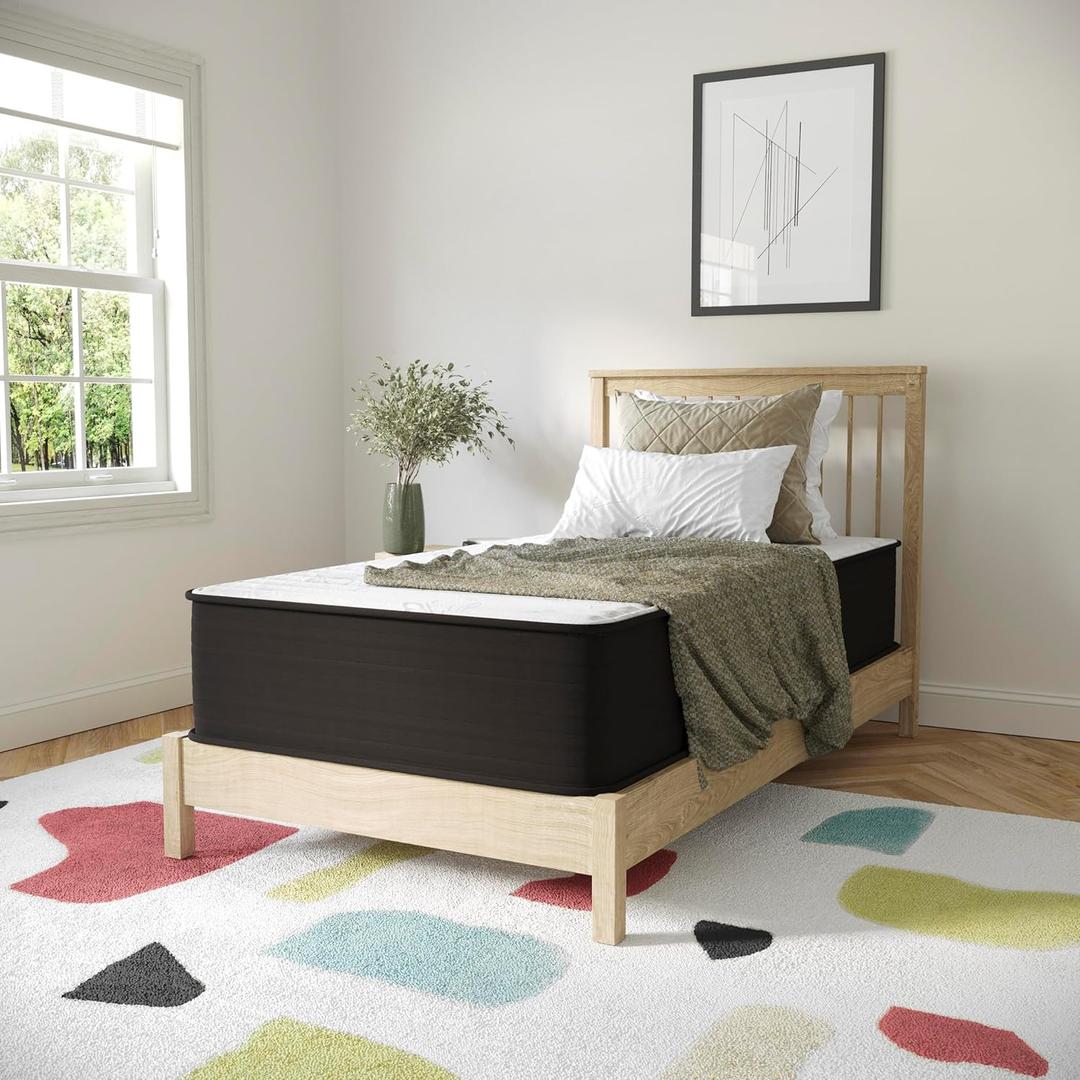 Flash Furniture Dream 12 Inch Hybrid Mattress, Twin Size High Density Foam and Innerspring Mattress in a Box, CertiPur-US Certified Foam