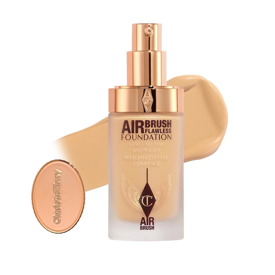 Charlotte Tilbury Airbrush Flawless Matte Foundation - Full Coverage Liquid Makeup with a Natural-Matte Finish - Smoothes & Blurs Pores - Waterproof & Transfer Resistant (06 Neutral - Medium with neutral undertones)