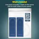 BeltBro Pro for Men and Women Elastic No Buckle Invisible Belt Patented Metal Free TSA Soft Adjustable Side Tactical Belt (Blue)