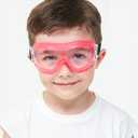 MOVNUOCA Kids Safety Goggles, Toddler Safety Glasses With UV Anti-Fog, Clear Lens Glasses Cleaning Cloth Included (1, Pink)