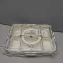 Amzcku Divided Serving Tray with Lid and Handle - Snackle Box Charcuterie Container for Portable Snack Platters - Clear Organizer for Candy, Fruits, Nuts, Snacks - Perfect for Party, Entertaining (1 pack 8 Compartments)