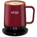 VFZO Smart Mug, Self Heating, Temperature-Controlled, Self-Heating Coffee Mug.LED Real-time Temperature Display. 180 Minutes Maximum Battery Life.Smart Coffee Cup(12oz, Burgundy)