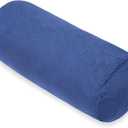Bolster Pillow with Removable Velvet Cover, Round Cylinder Neck Roll Pillow for Head, Back, Leg Support, Decorative Bed and Couch Pillow 16 x 6 Inches (Blue)