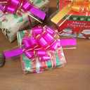 6 Piece Large Pull Bow,Rose Red Drawstring Bow for Gift Wrap,6 inch,Christmas Gifts,Basket and Wedding Decoration,Holiday and Birthday Gift Wrap Bows (Rose red)