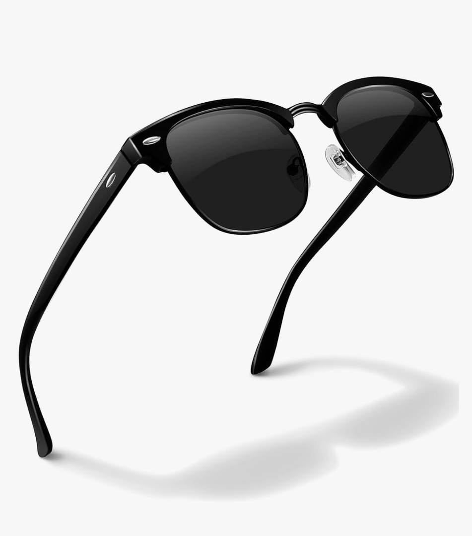 livho Rimless Trendy Polarized Sunglasses Men Women, Retro Sun Glasses for Men Women 2025, Semi Rimless UV Protection Shades