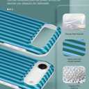 Compatible with iPhone 17 Air Case, with Aesthetics Striped Design Case for Women Girl, Cute Fashion Simple Soft TPU Slim Protection Phone Case for iPhone 17 Air 6.5' - Dark Green & Blue