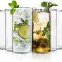 Highball Drinking Glasses Set of 8 | 15 oz Capacity | Thin And Light Borosilicate Tumblers Can Be used For Drinking Beer, Cocktail, Water,Whiskey,Milk