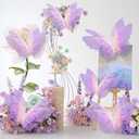 Geelin 6 Pcs Large Pink-Purple Gradient Butterfly Decorations Mariposas Grandes para Decoracion Butterfly Party Decor 20 Inch 12 Inch 3D Silk Butterflies for Baby Shower Women Birthday Party Wedding