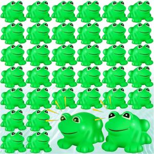 18 pcs Rubber Frogs for Kids, Cute Floating Squeaky Frog Bath Toy Mini Plastic Frogs for Cake Decoration Classroom Carnival Prizes Baby Shower Birthday Party Decoration