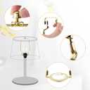 Mornajina 7 8 9 10 inch Lamp Shade Harp Holder, Adjustable Lamp Harps and Finals, Fit both Standard Lamp Rod and E26 E27 Light Base UNO Fitter Adapter Converter Finial Set (Gold)