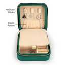 Velvet Jewelry Box Travel Jewelry Organizer with Mirror Soft Plush Case for Necklaces, Earrings, Bracelets & Rings Gift for Women, Girlfriend, Mom or Best Friend (Premium Velvet - Emerald green)