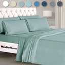 Mueller Luxury 6 PC Full Size Bed Sheets, Super Soft 1800, Deep Pocket up to 16" Full Size Sheets, Transfers Heat, Breathes Better, Hypoallergenic, Wrinkle-Resistant, Oeko-TEX, Light Teal