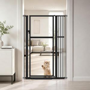 NiceTCU 56” Extra Tall Cat Gate for Doorway, 37.4-41.3" Wide Clear Gate