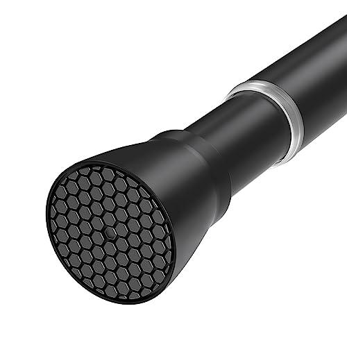 QINGYUN Black Tension Curtain Rod 28 to 48 Inch Spring Rod No Drilling Adjustable Shower Curtain Rod for Windows, Bathrooms, Closet, Kitchen