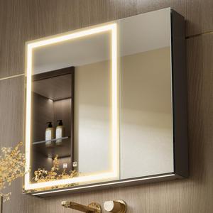 KWW LED Lighted Bathroom Medicine Cabinet with Sockets & USBs, Defogger, Dimmable, 3 Color Light Makeup Mirror, Easy to Install, Wall Mounted Cabinet (2 Door-30 * 28)